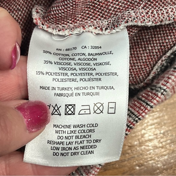 Anthropologie 9-H15-STCL red black white sweater size medium - Picture 4 of 8